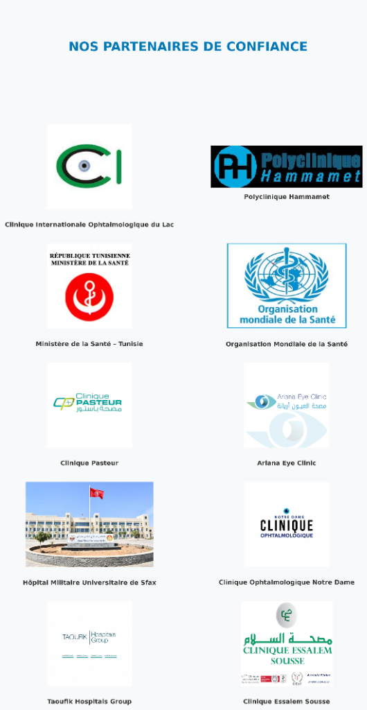 Nos Partenaires: Ministère de la Santé, OMS, Clinique Pasteur...